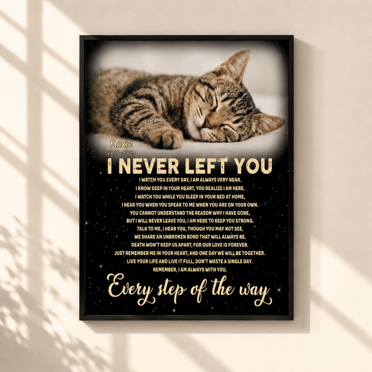 I Never Left You Cat Poem Custom Cat Memorial Canvas Print Premium White