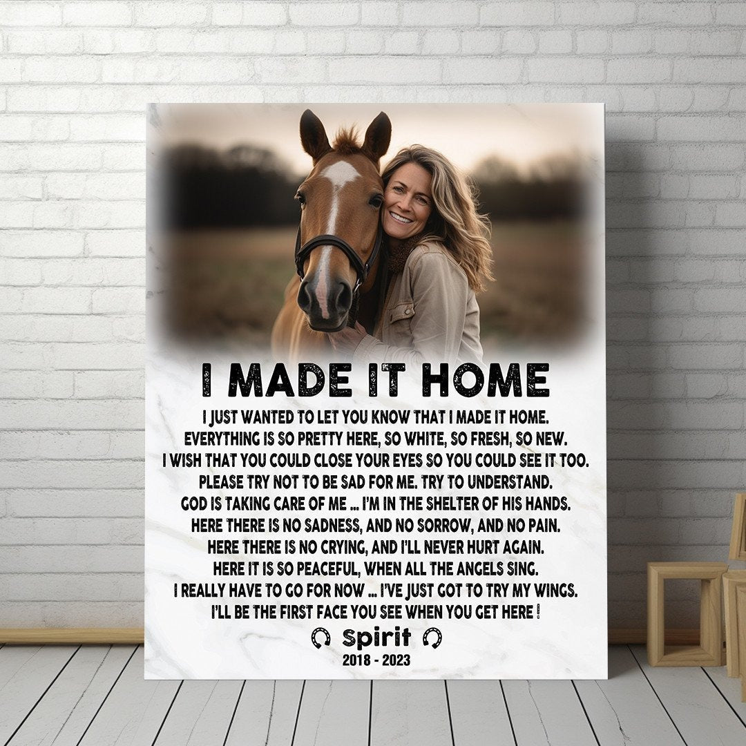 I Made It Home Horse Poem | Custom Horse Memorial Canvas Print