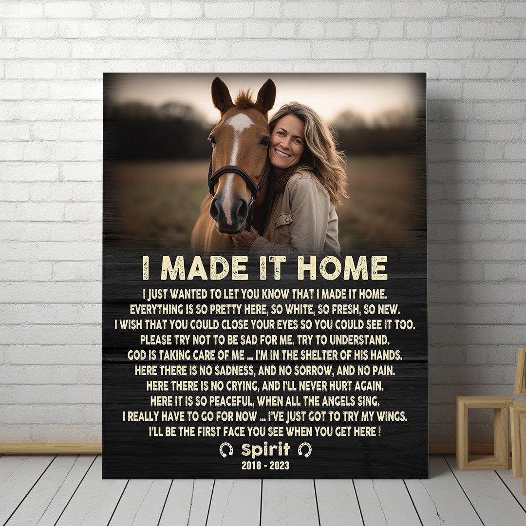 I Made It Home Horse Poem | Custom Horse Memorial Canvas Print