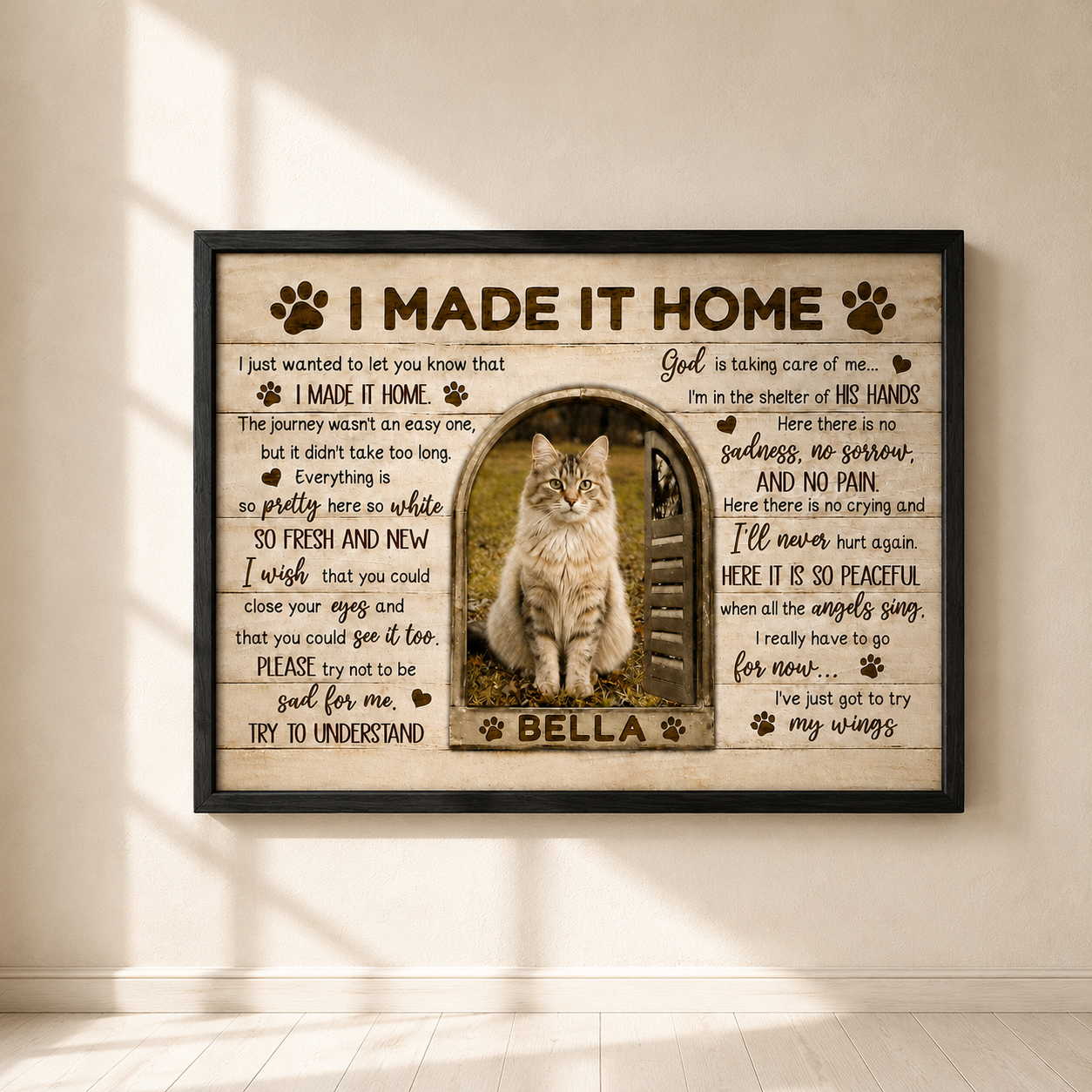 I Made It Home Poem | Custom Dog Memorial Canvas | Dog Memorial Gifts