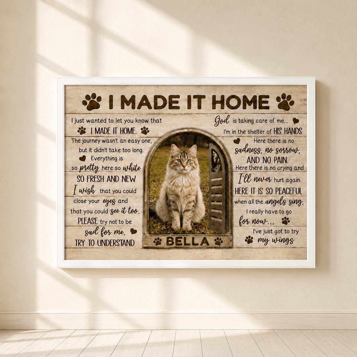 I Made It Home Poem | Custom Dog Memorial Canvas | Dog Memorial Gifts