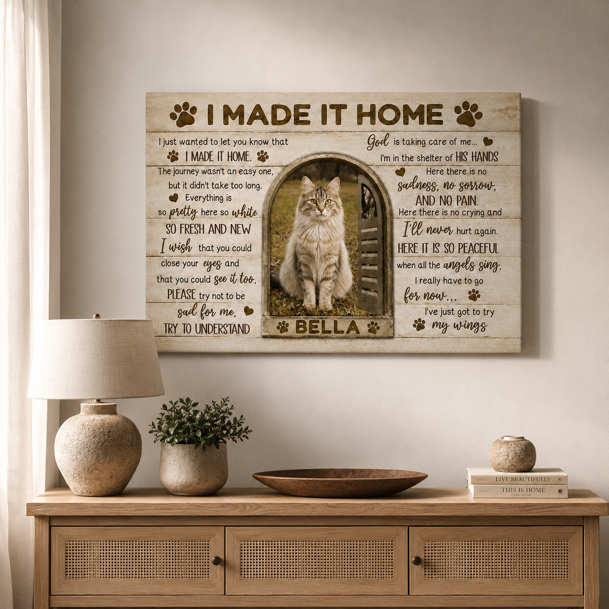 I Made It Home Poem | Custom Dog Memorial Canvas | Dog Memorial Gifts