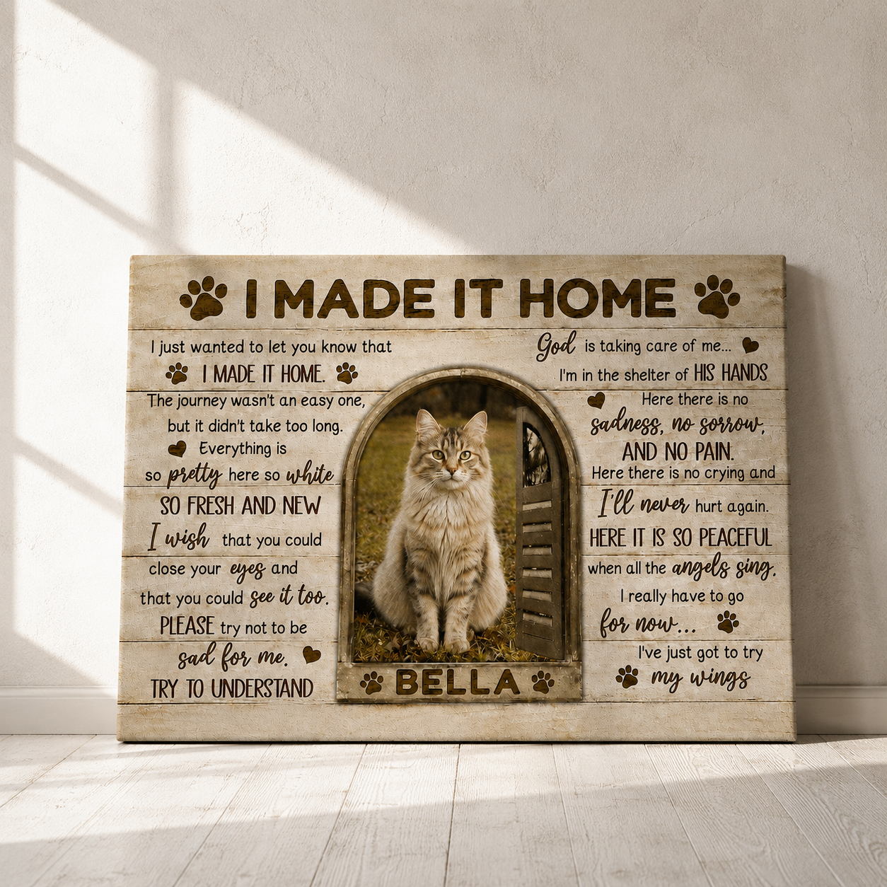 I Made It Home Poem | Custom Dog Memorial Canvas | Dog Memorial Gifts