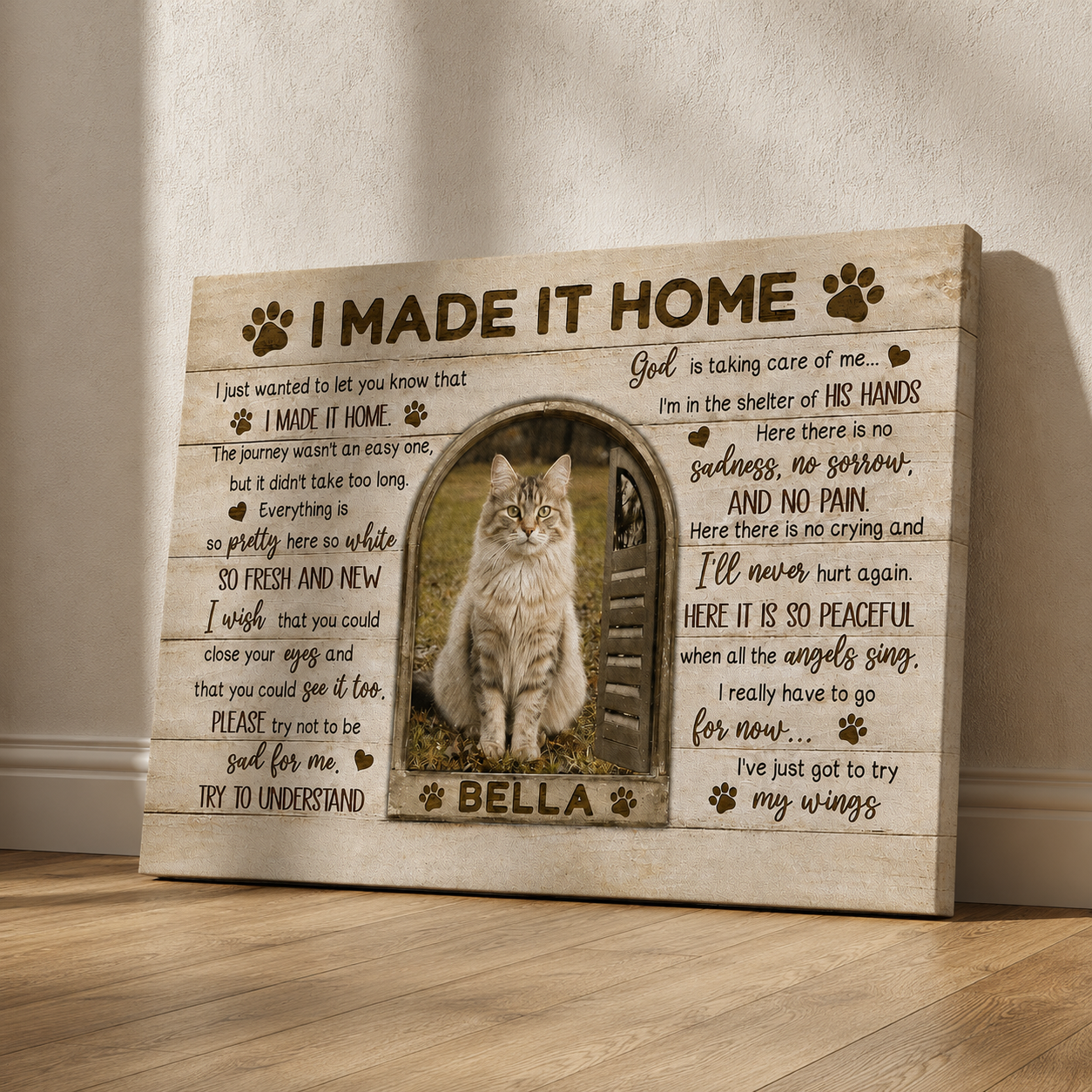 I Made It Home Poem | Custom Dog Memorial Canvas | Dog Memorial Gifts