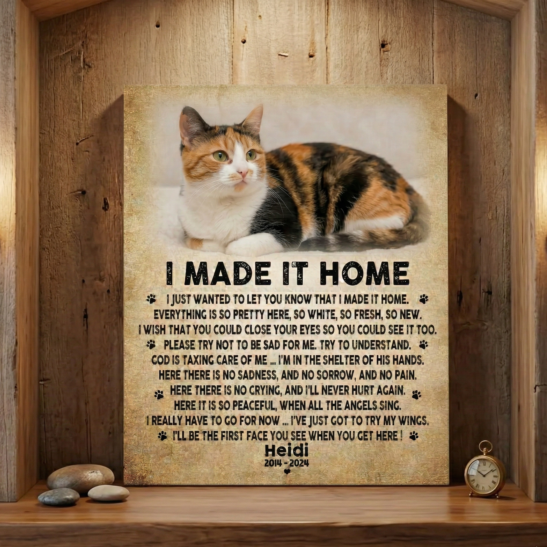I Made It Home Poem Cat Memorial Canvas Cat Memorial Gifts
