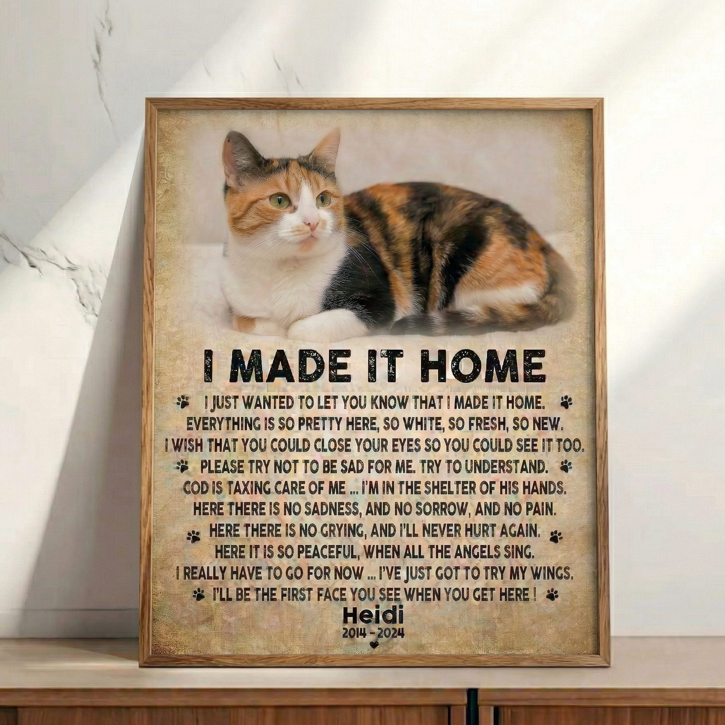 I Made It Home Poem Cat Memorial Canvas Cat Memorial Gifts