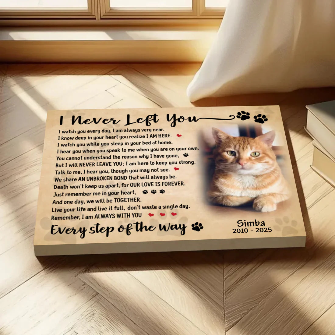 I Never Left You Cat Poem | Custom Cat Memorial Canvas Print
