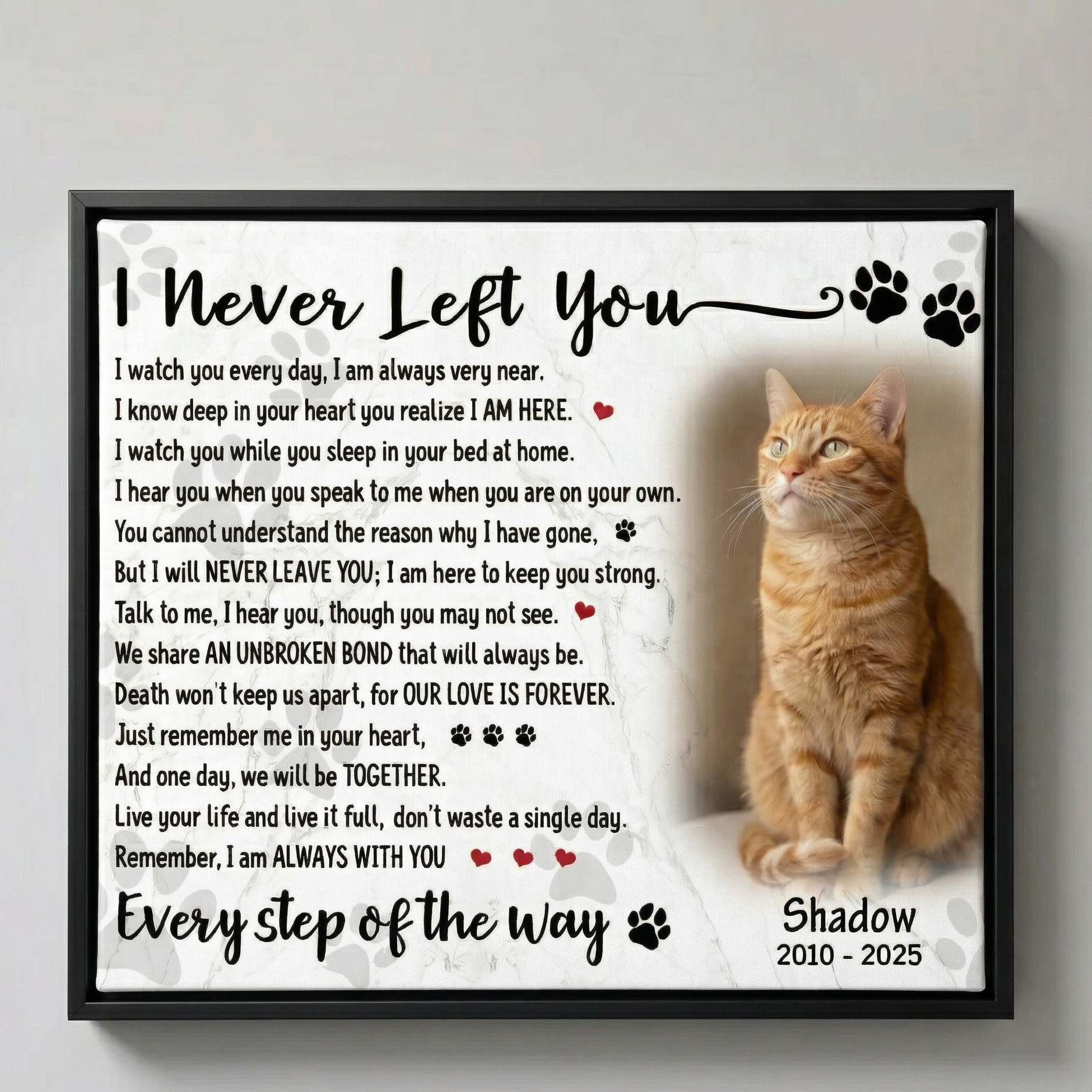 I Never Left You Cat Poem Cat Custom Memorial Canvas