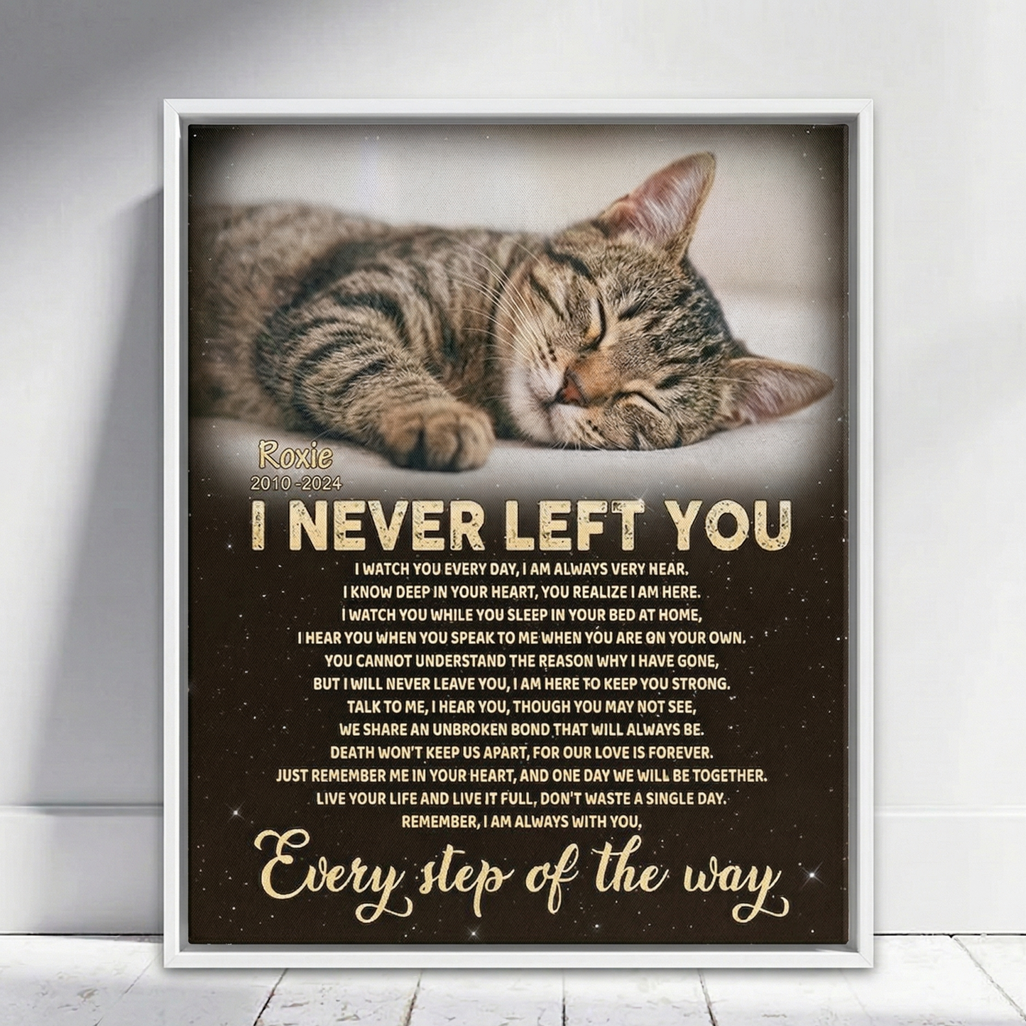 I Never Left You Cat Poem Custom Cat Memorial Canvas Print Premium White