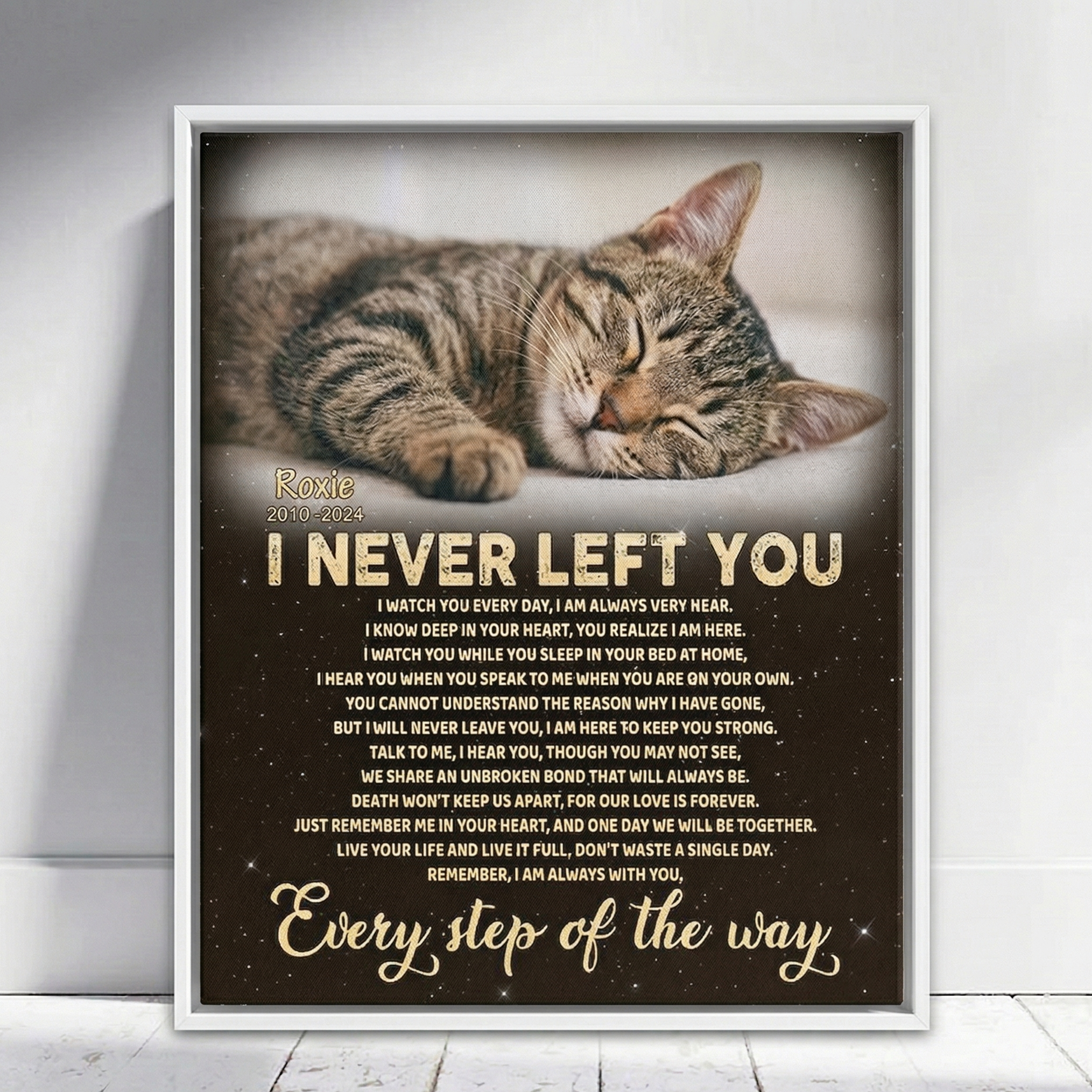I Never Left You Cat Poem Custom Cat Memorial Canvas Print Premium White