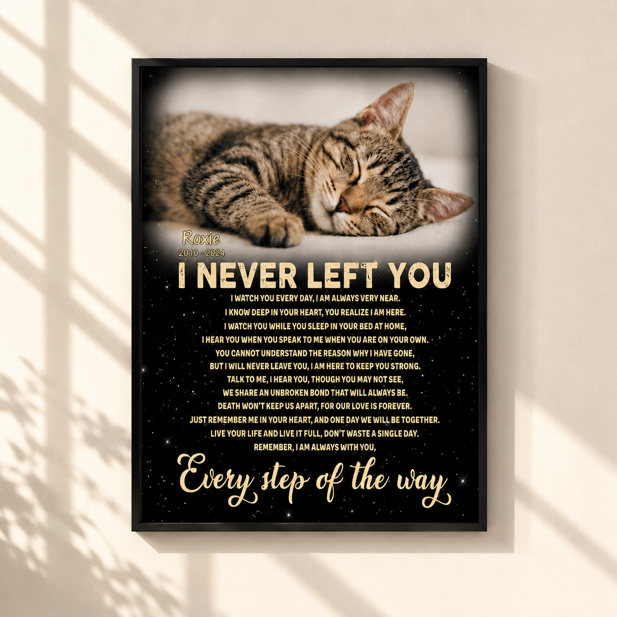 I Never Left You Cat Poem Custom Cat Memorial Canvas Print Premium White