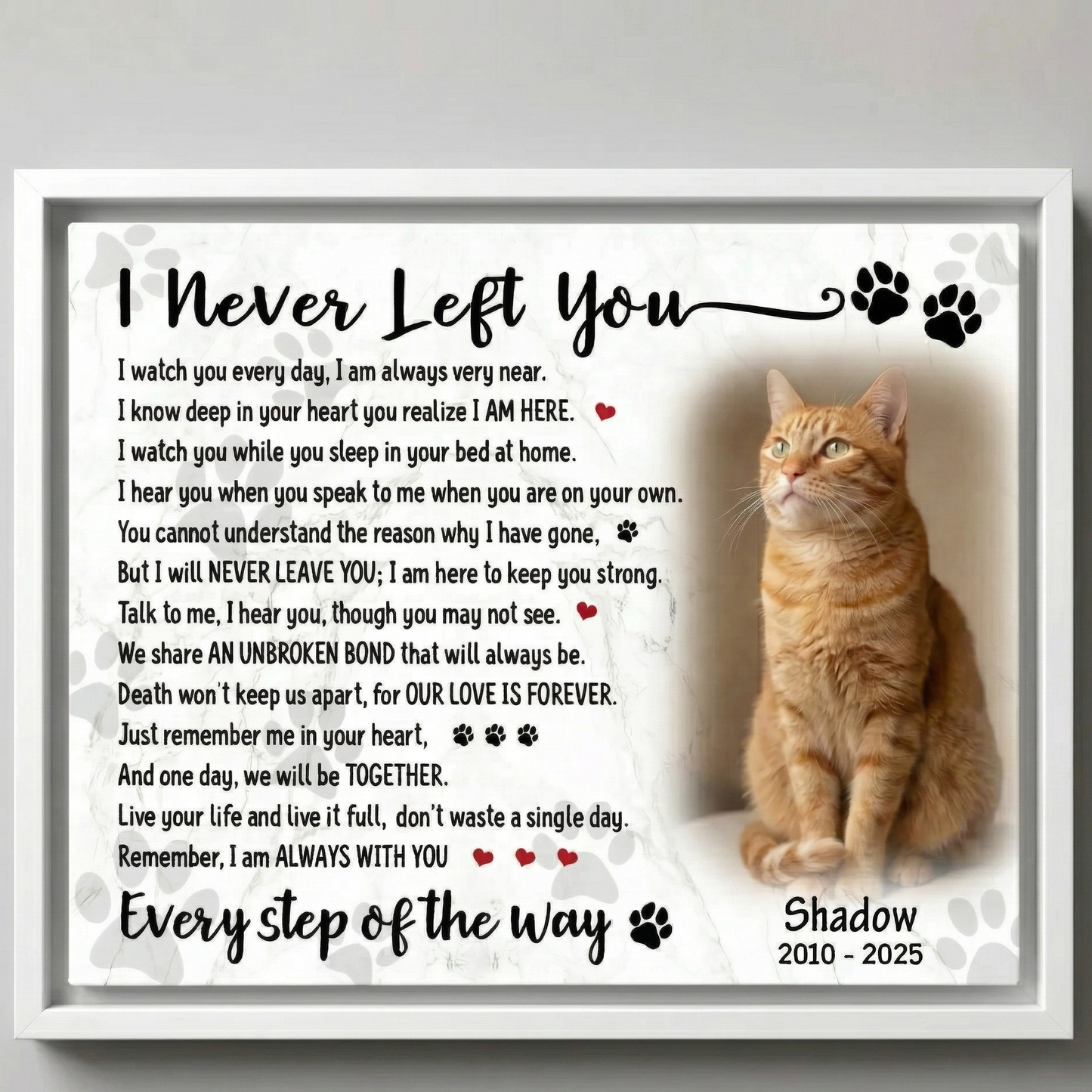 I Never Left You Cat Poem Cat Memorial Canvas
