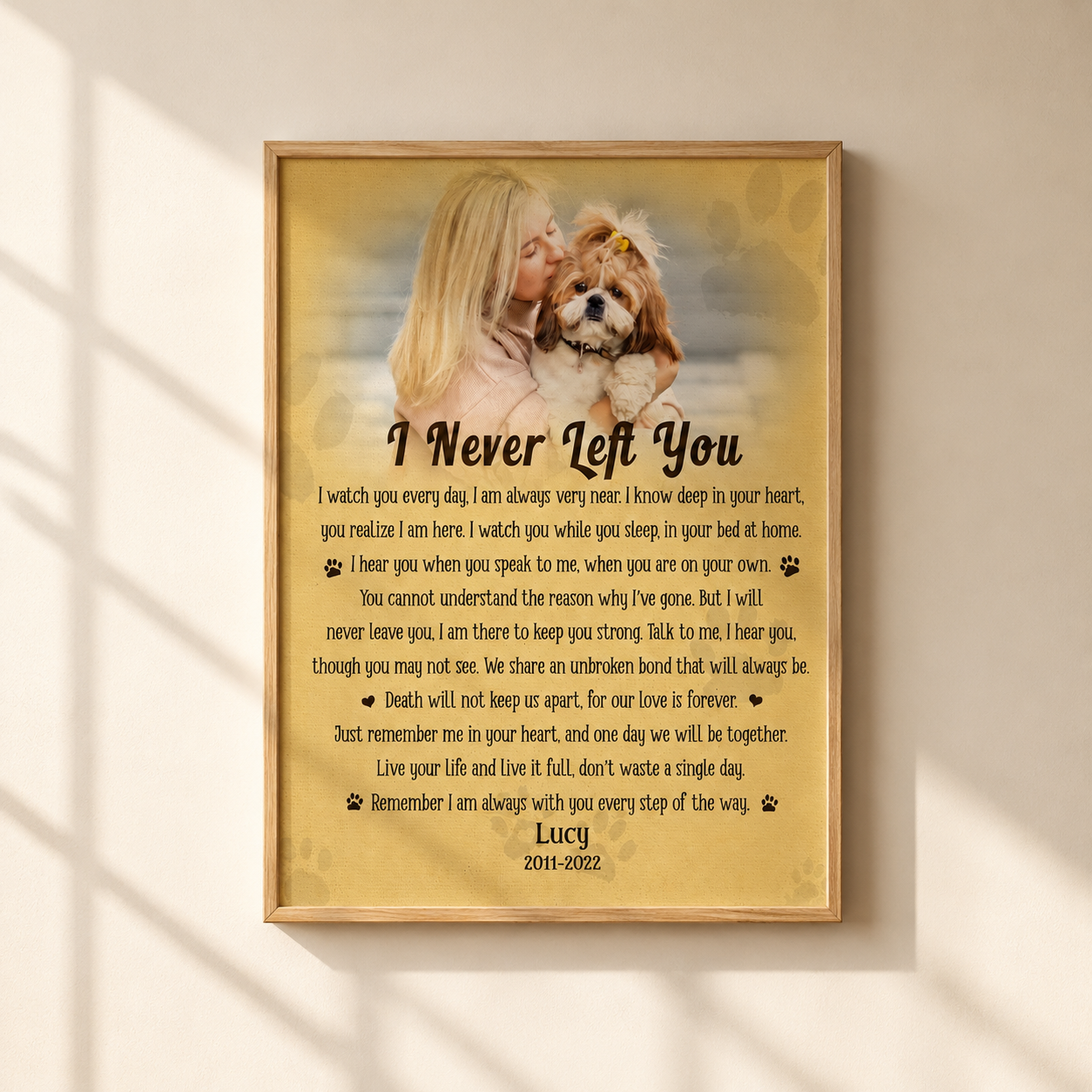I Never Left You Dog Poem Custom Dog Memorial Canvas 