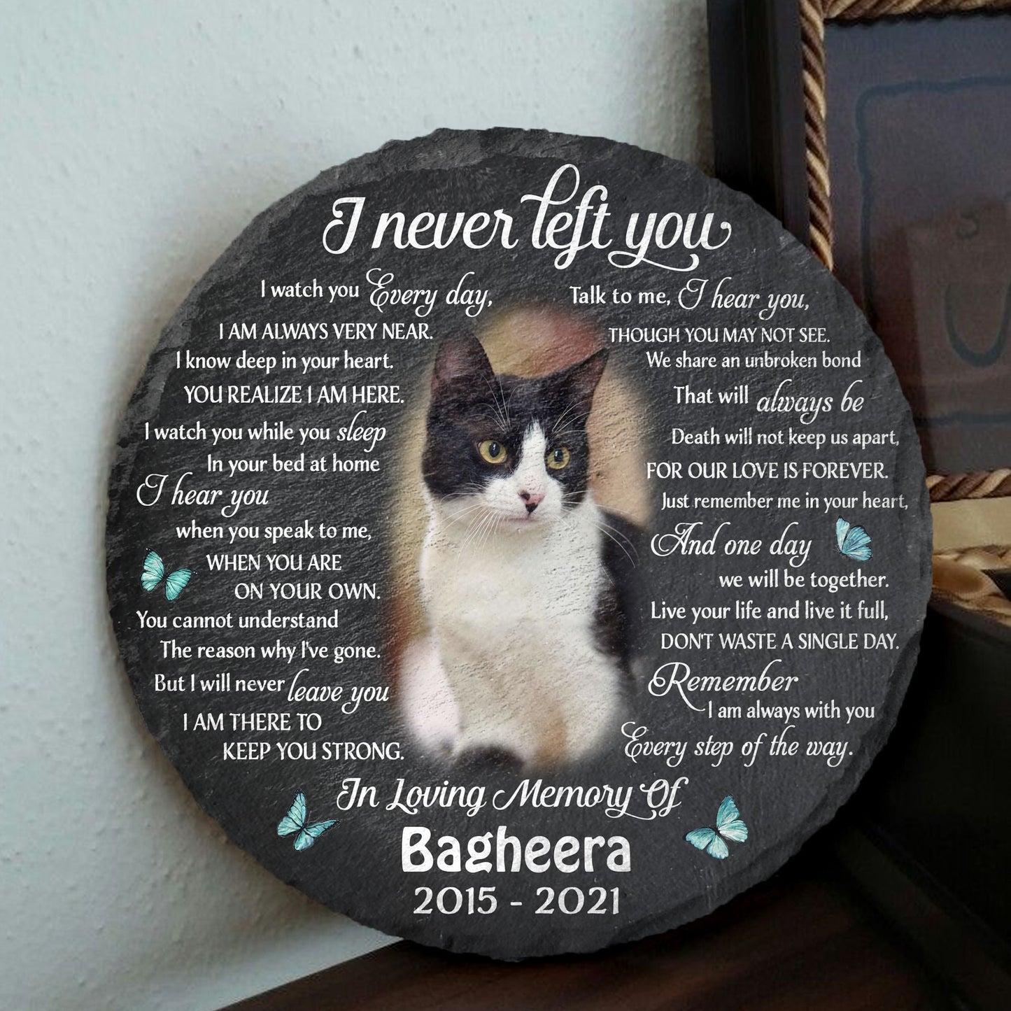 I Never Left You Cat Memorial Stone | Dog Headstone | Dog Tombstone