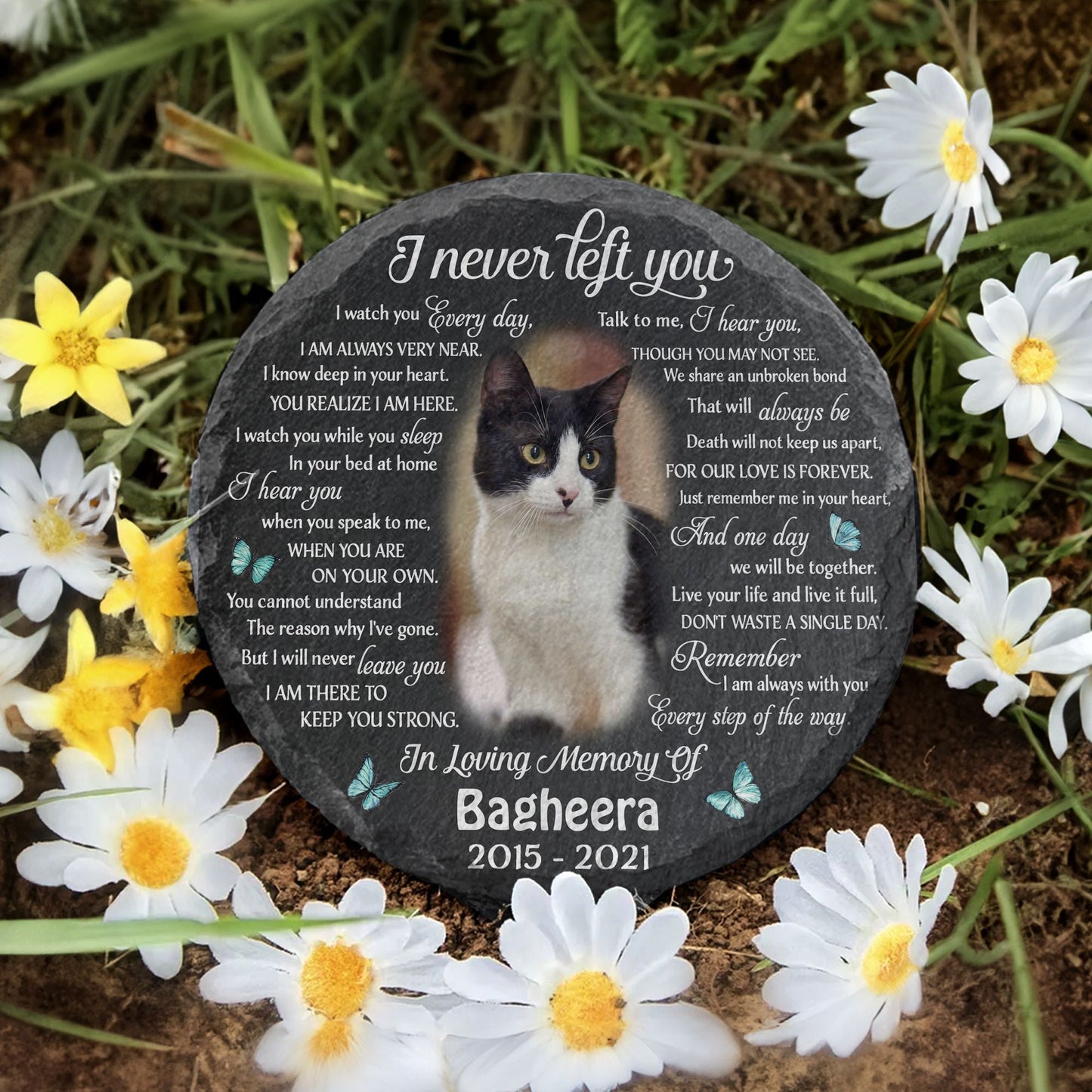 I Never Left You Cat Memorial Stone | Dog Headstone | Dog Tombstone