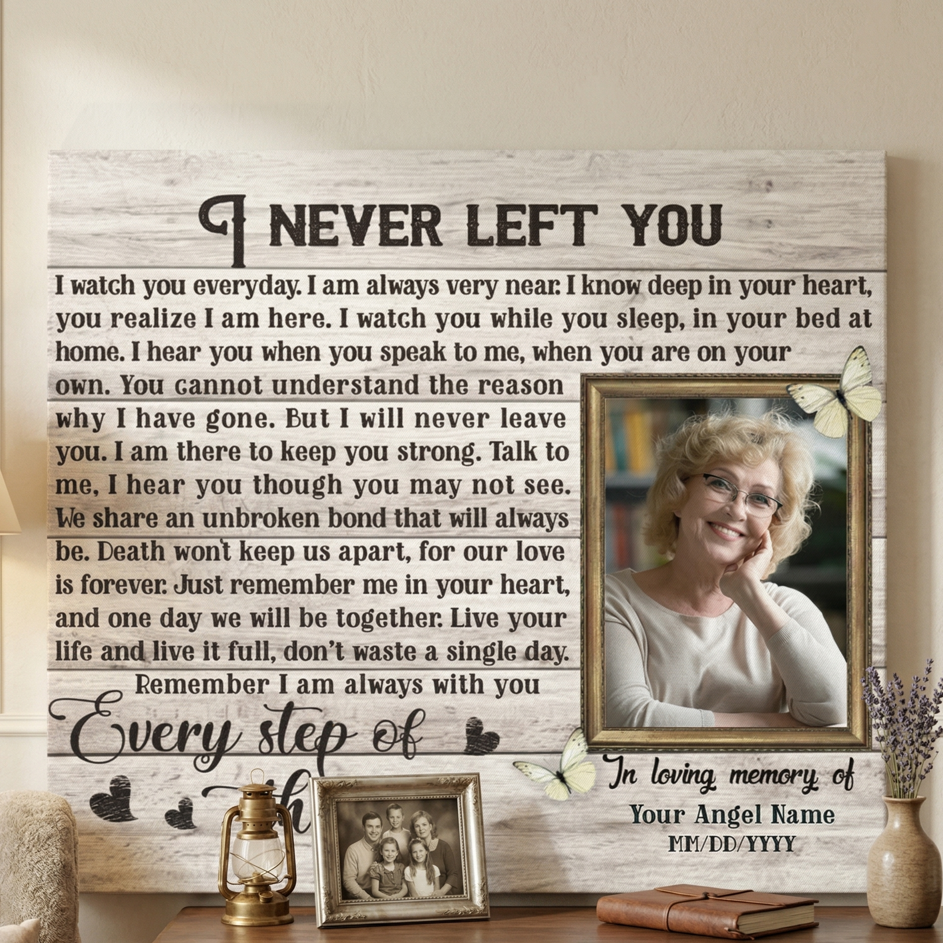 I Never Left You Poem Custom Memorial Canvas Print