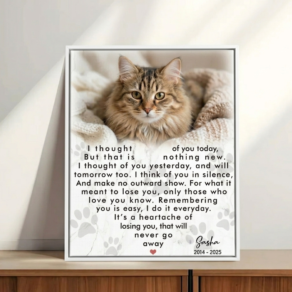 I Thought Of You Today Poem Cat Memorial Canvas Cat Memorial Gifts