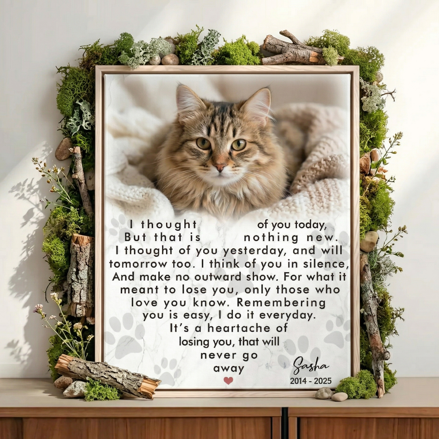 I Thought Of You Today Poem Cat Memorial Canvas Cat Memorial Gifts