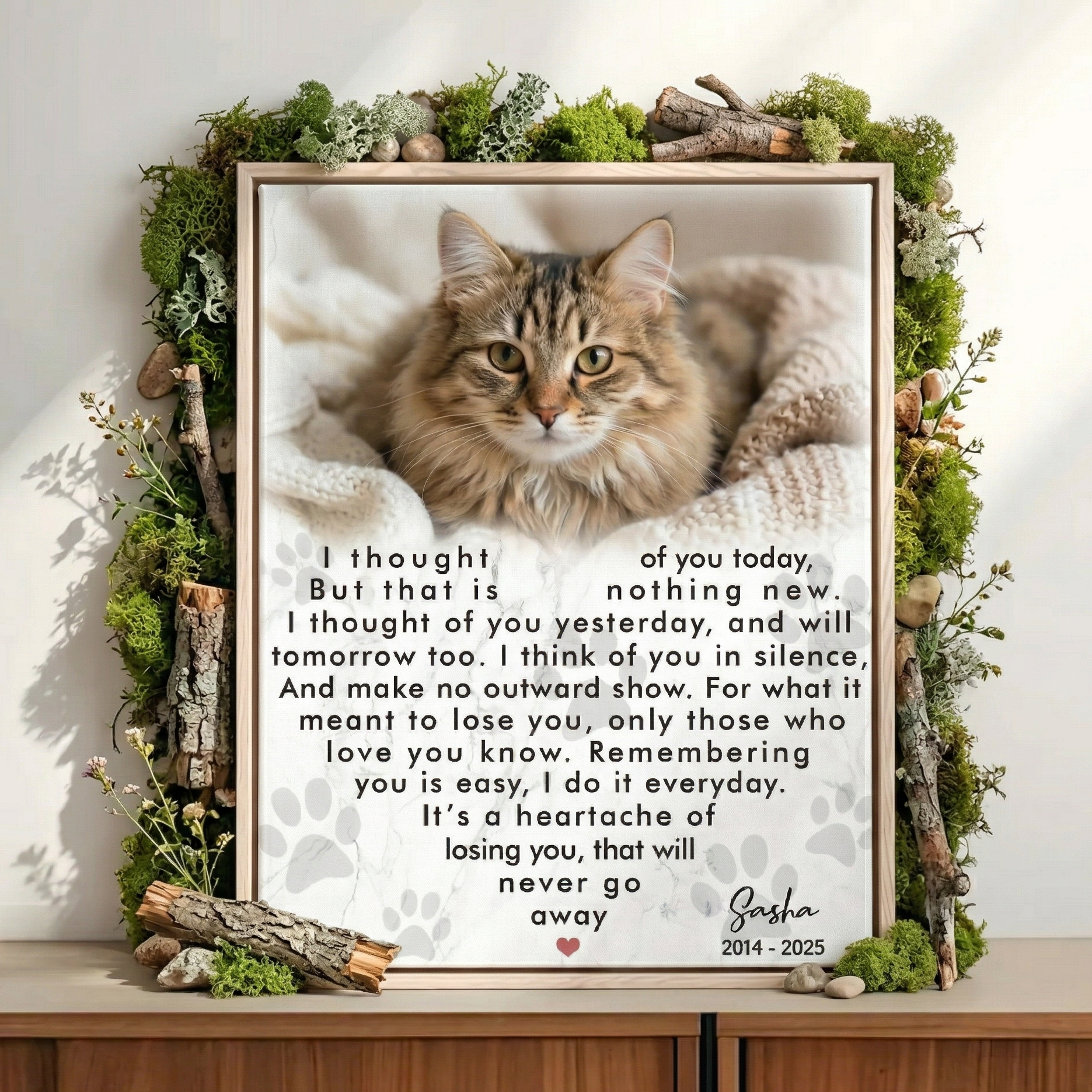 I Thought Of You Today Poem Cat Memorial Canvas Cat Memorial Gifts