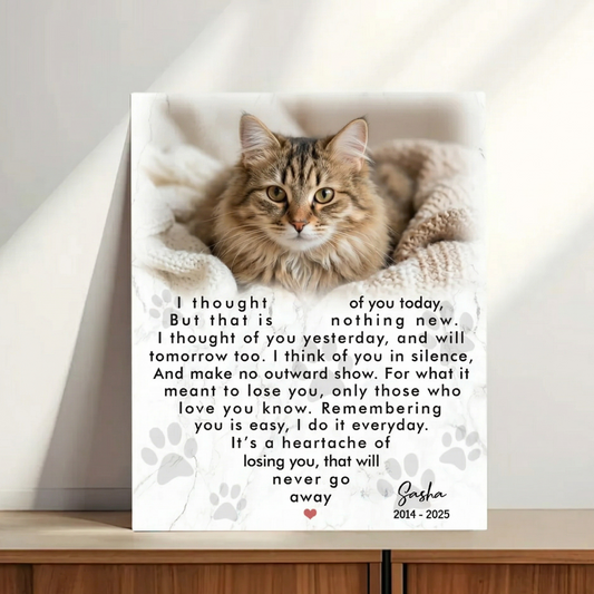 I Thought Of You Today Poem Cat Memorial Canvas Cat Memorial Gifts