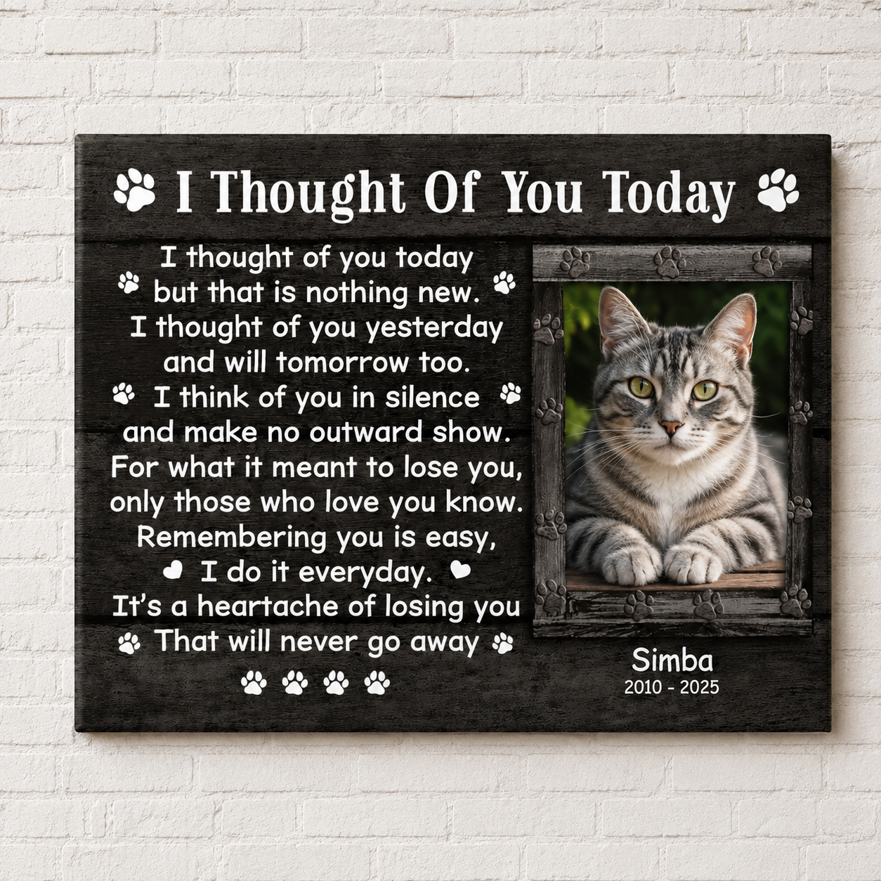 Cat Personalized Memorial Canvas 
