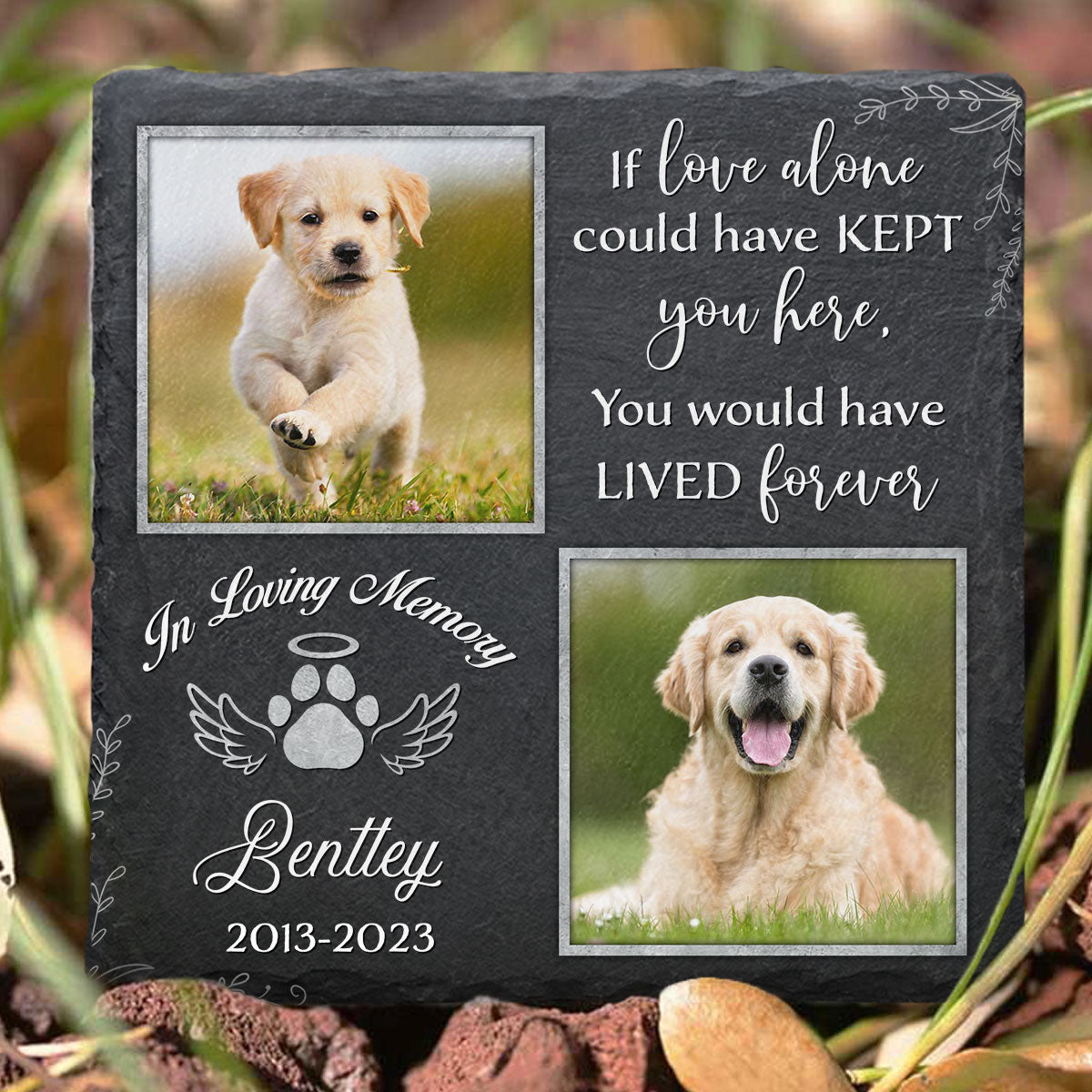 If Love Alone Could Have Kept Memorial Stone | Dog Headstone | Dog Tombstone