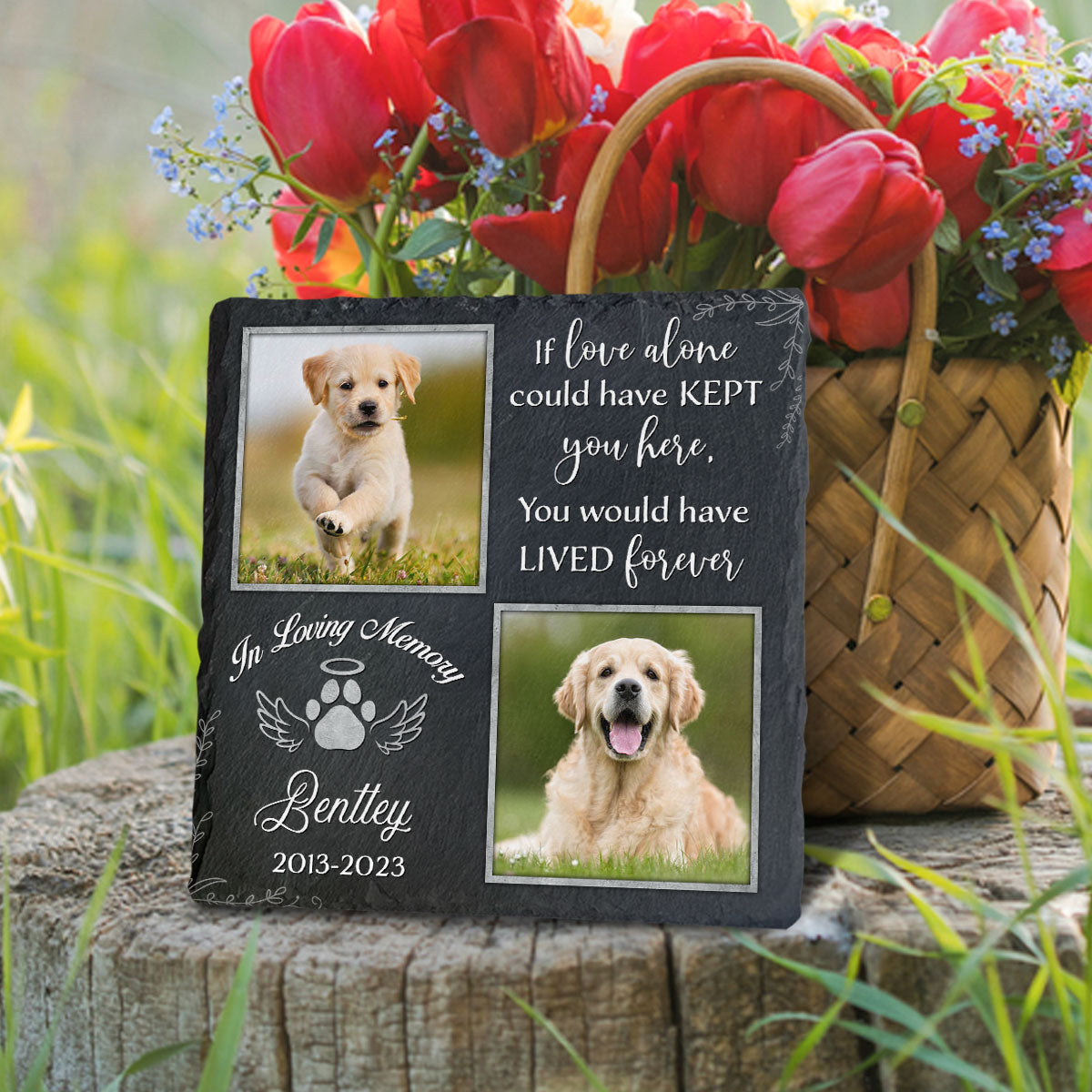 If Love Alone Could Have Kept Memorial Stone | Dog Headstone | Dog Tombstone