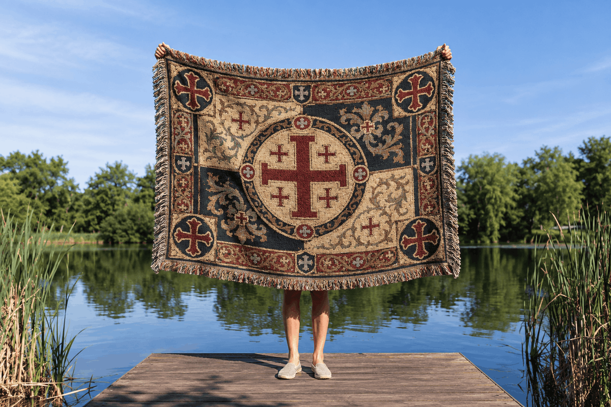 Jerusalem Cross Tapestry Medieval Tapestry