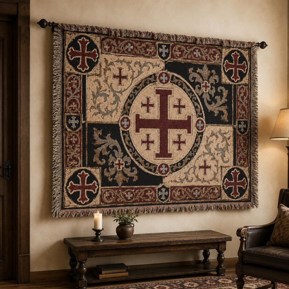 Jerusalem Cross Tapestry Medieval Tapestry