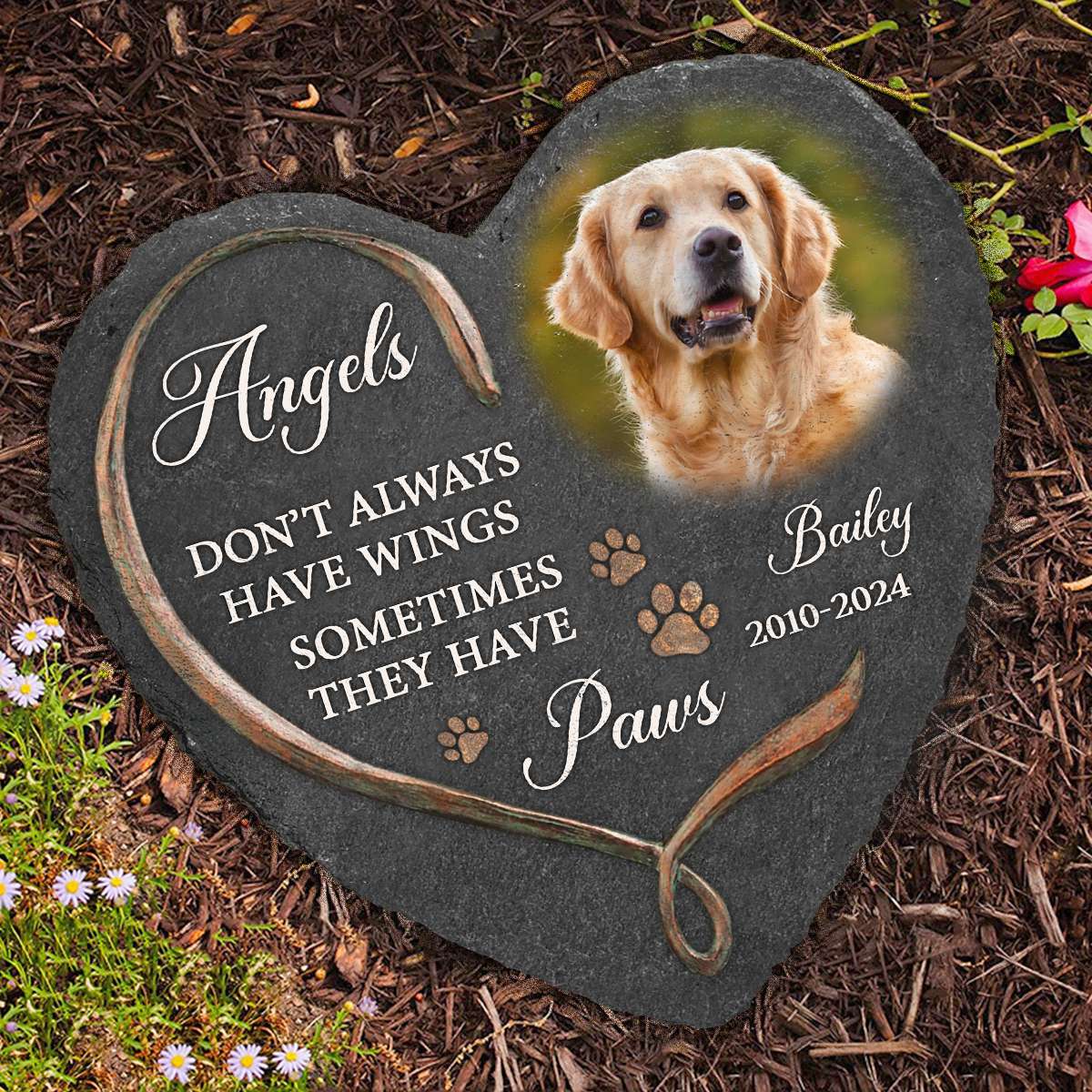 Always On My Mind Forever In My Heart Memorial Stone | Dog Headstone | Dog Tombstone