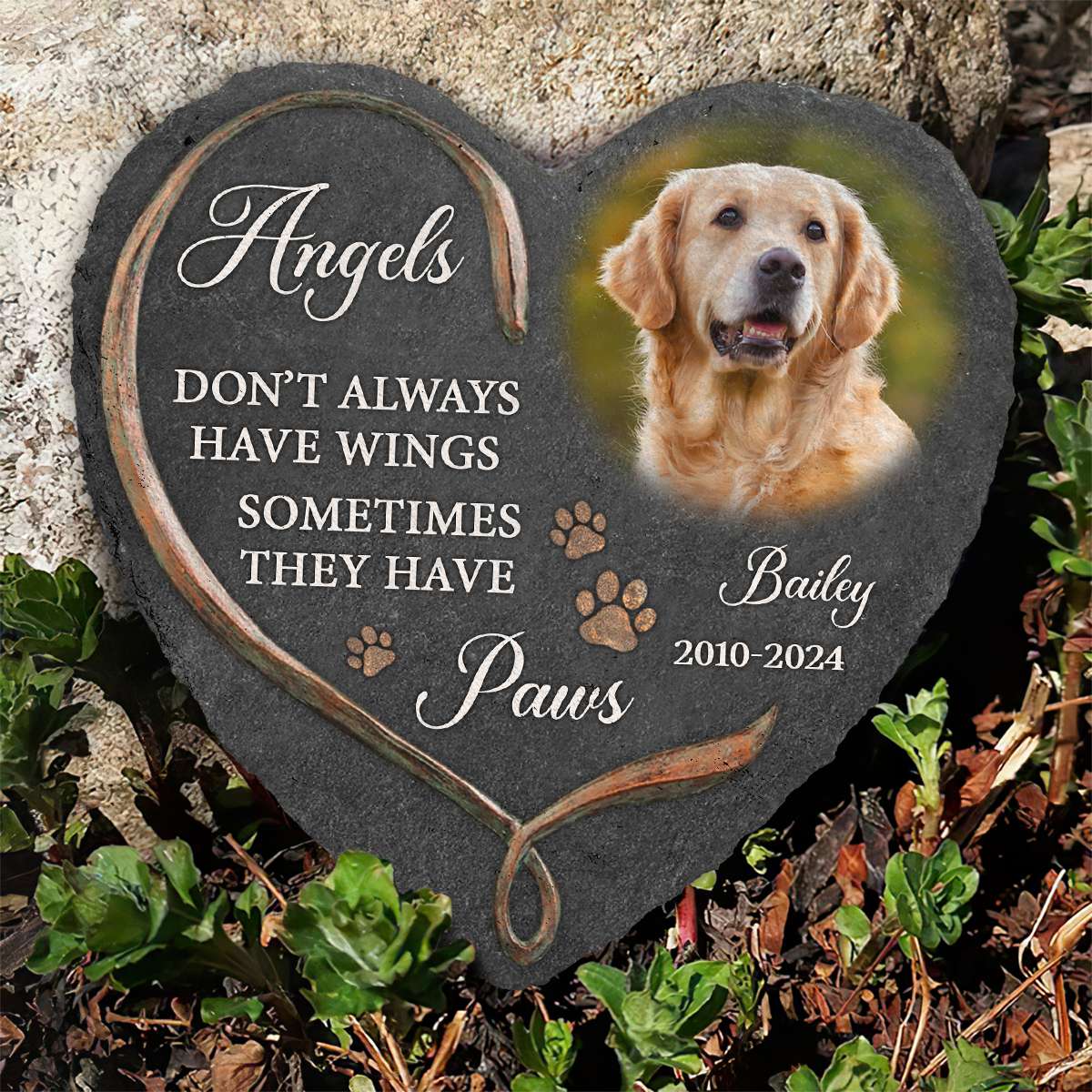 Always On My Mind Forever In My Heart Memorial Stone | Dog Headstone | Dog Tombstone