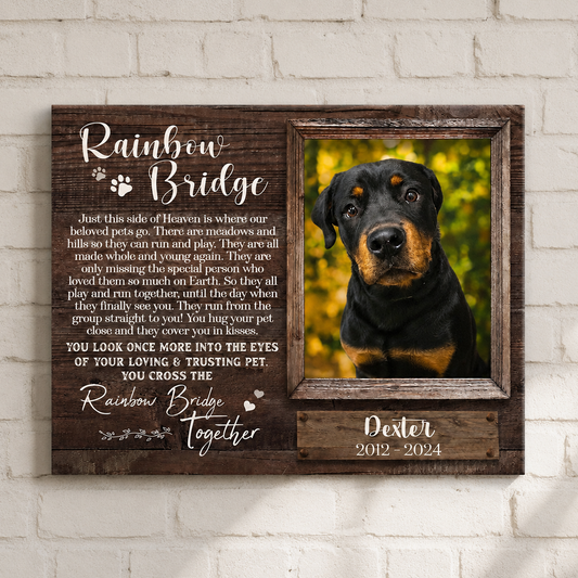 Rainbown Bridge Custom Dog Memorial Canvas 