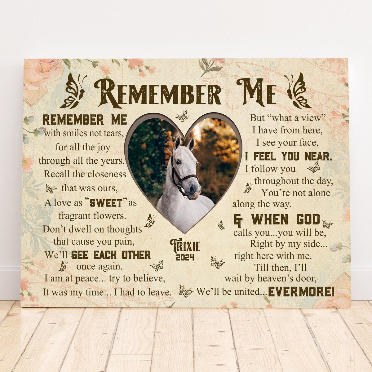 Remember Me Horse Poem | Custom Horse Memorial Canvas Print