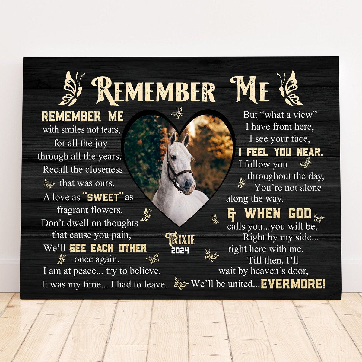 Remember Me Horse Poem | Custom Horse Memorial Canvas Print