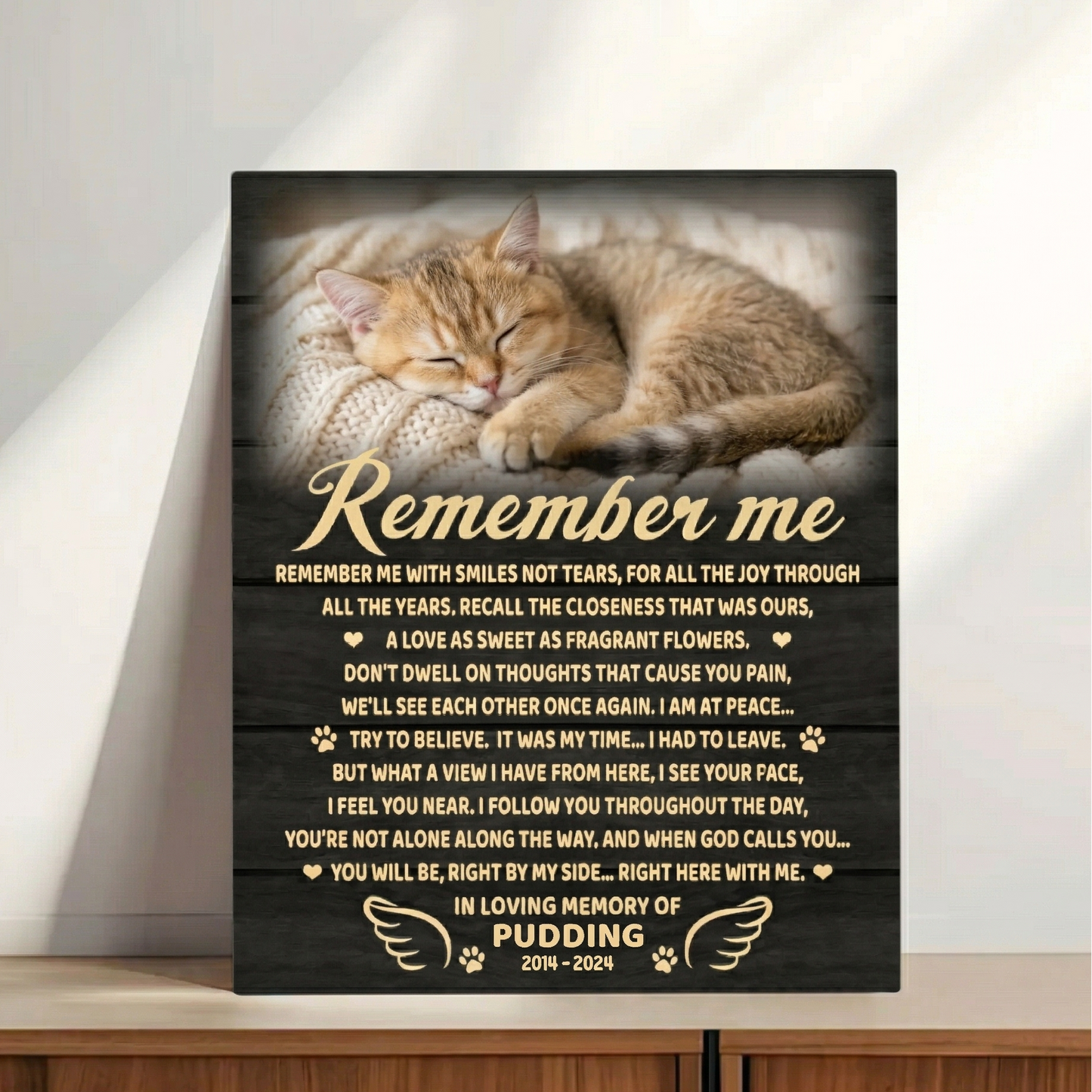 Remember Me Poem Cat Memorial Canvas Print