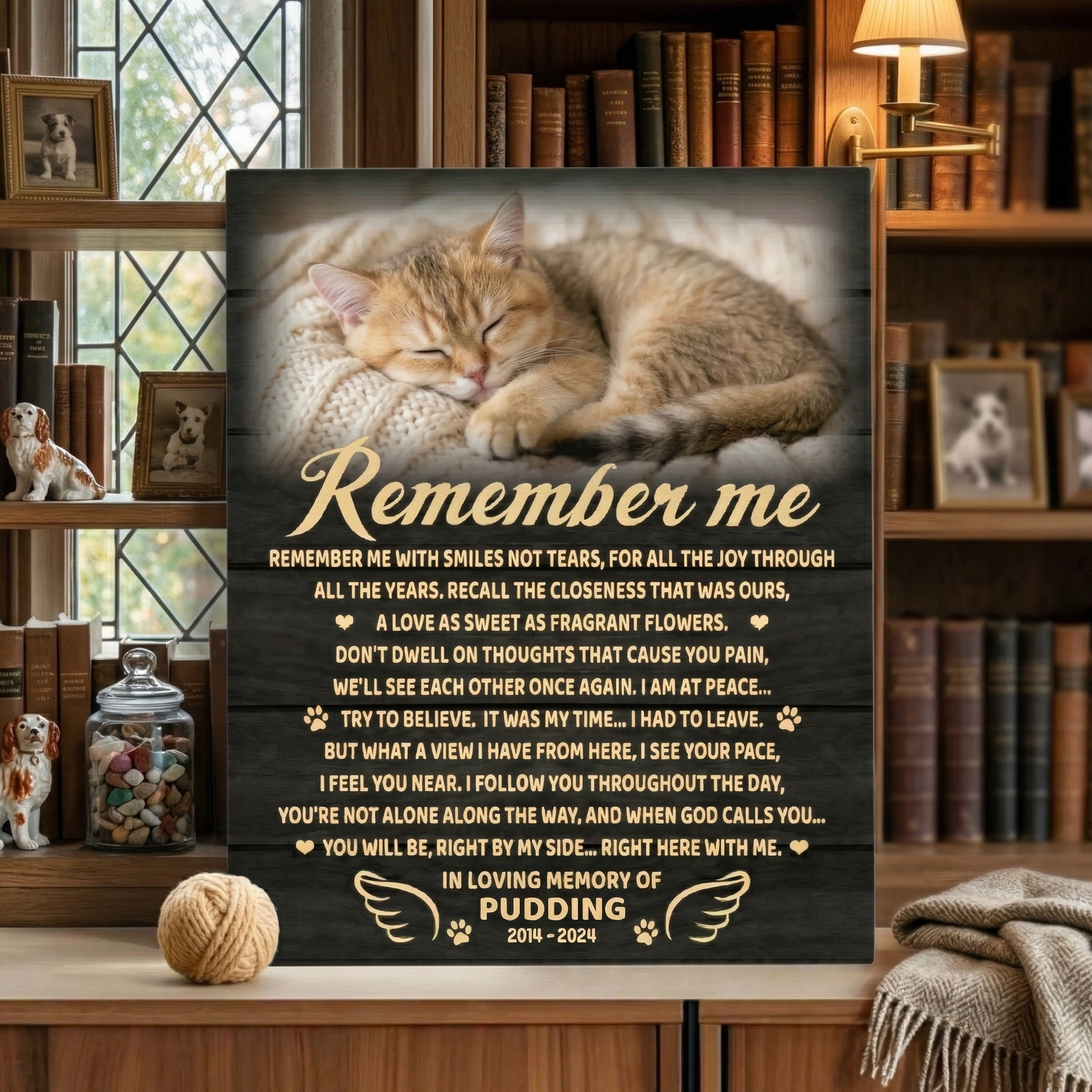 Remember Me Poem Cat Memorial Canvas Print