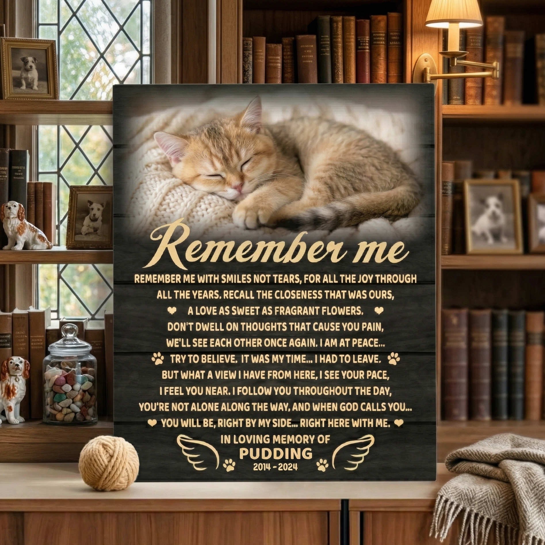 Remember Me Poem Cat Memorial Canvas Print