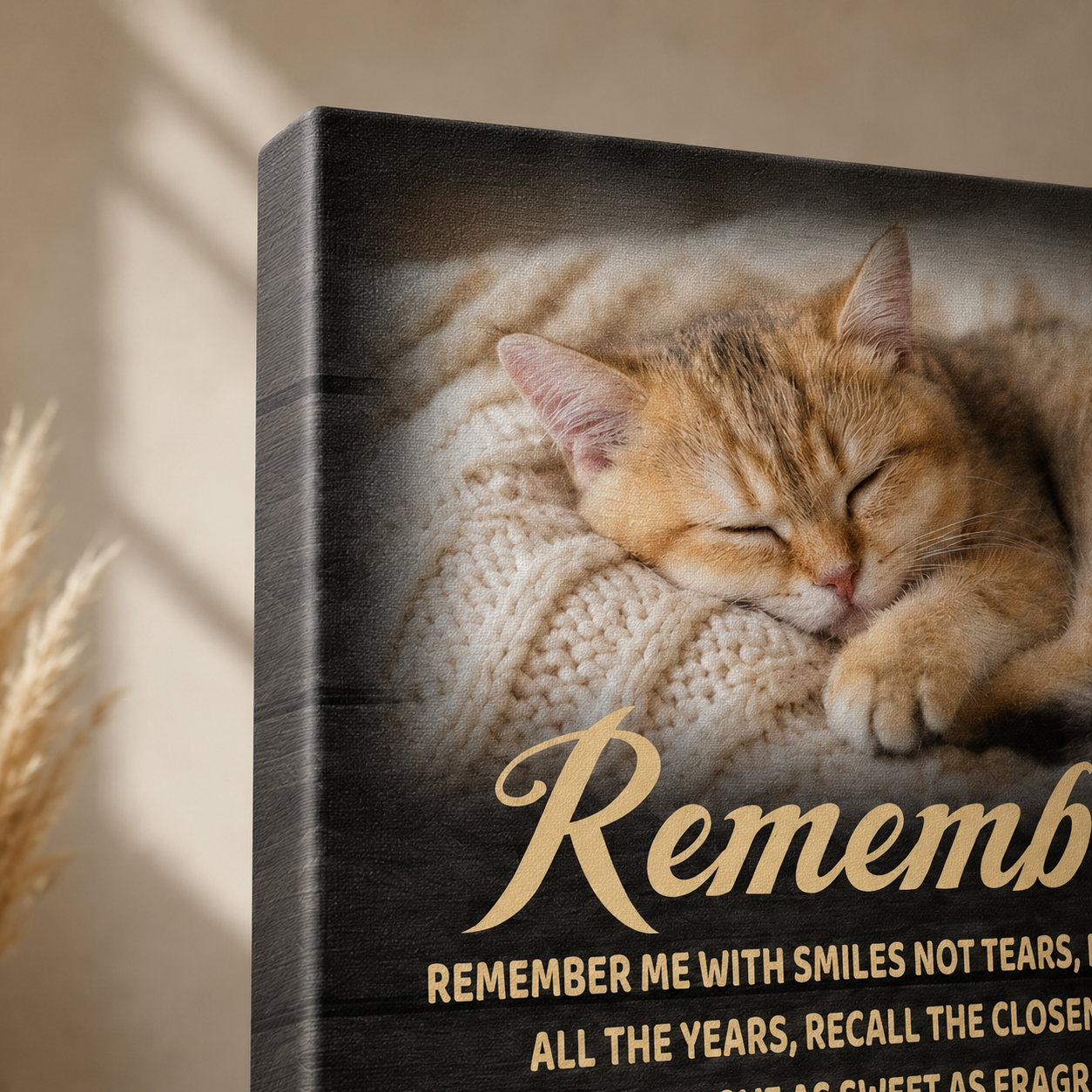 Remember Me Poem Cat Memorial Canvas Print Wall Art
