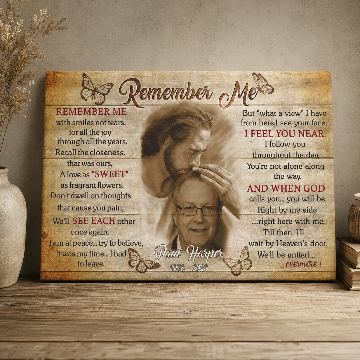 Rememember Me Poem Memorial Canvas