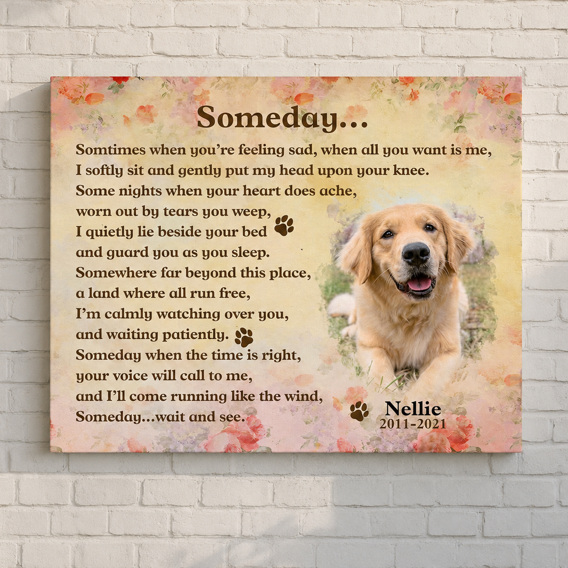 Custom Dog Memorial Canvas 
