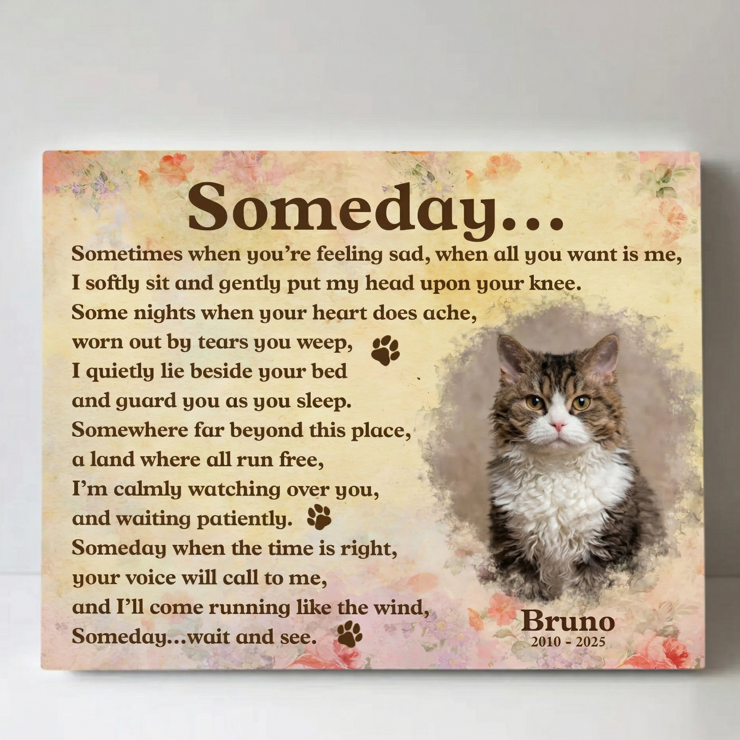 Someday Poem Custom Cat Memorial Canvas Cat Memorial Gifts