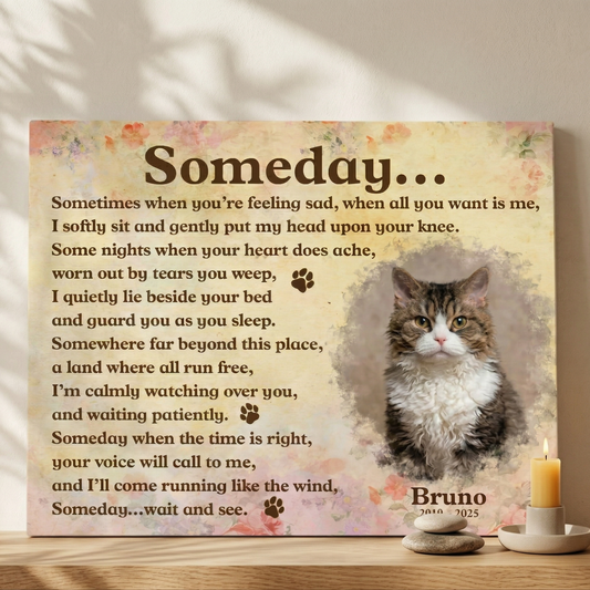 Someday Poem Custom Cat Memorial Canvas Cat Memorial Gifts