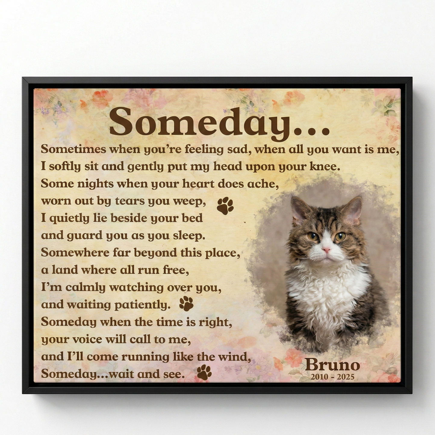 Someday Poem Custom Cat Memorial Canvas Cat Memorial Gifts