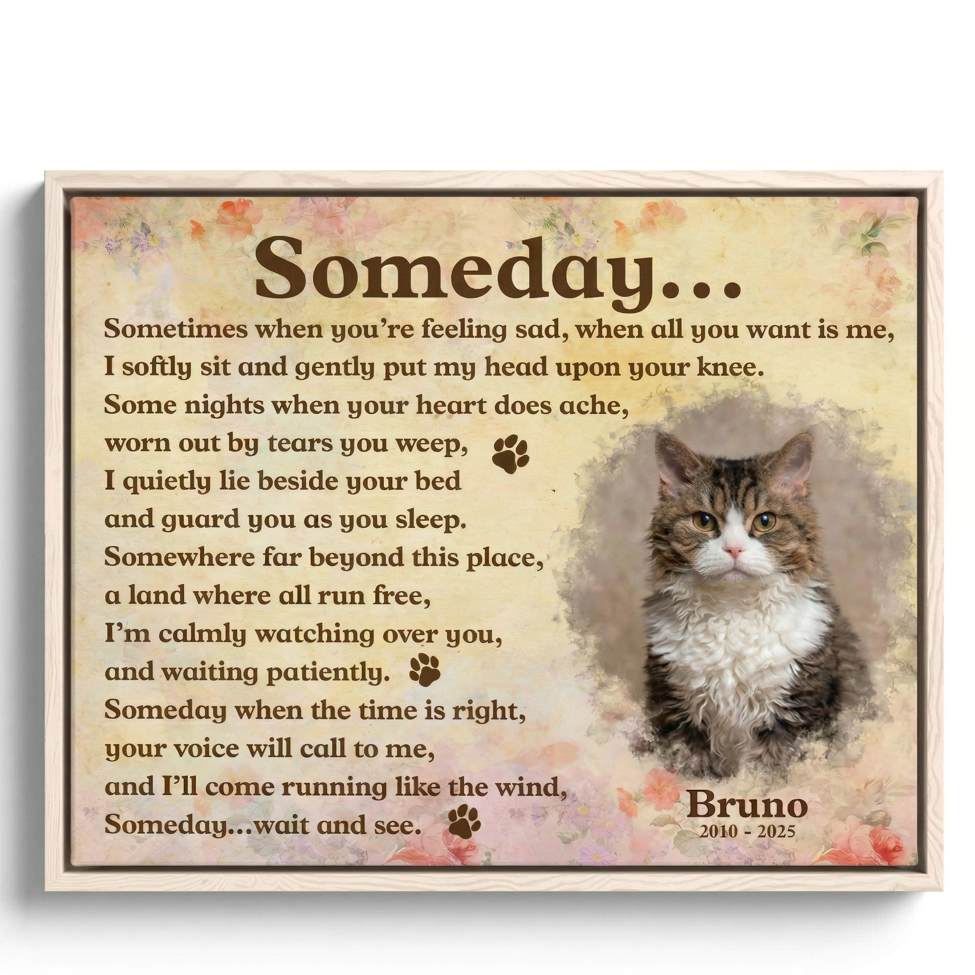Someday Poem Custom Cat Memorial Canvas Cat Memorial Gifts