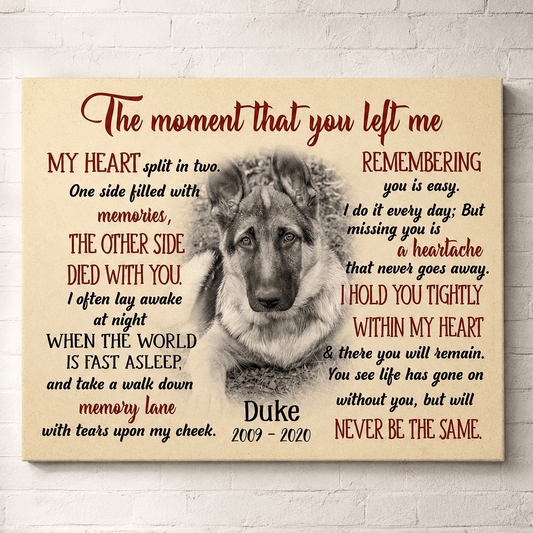Custom Dog Memorial Canvas 