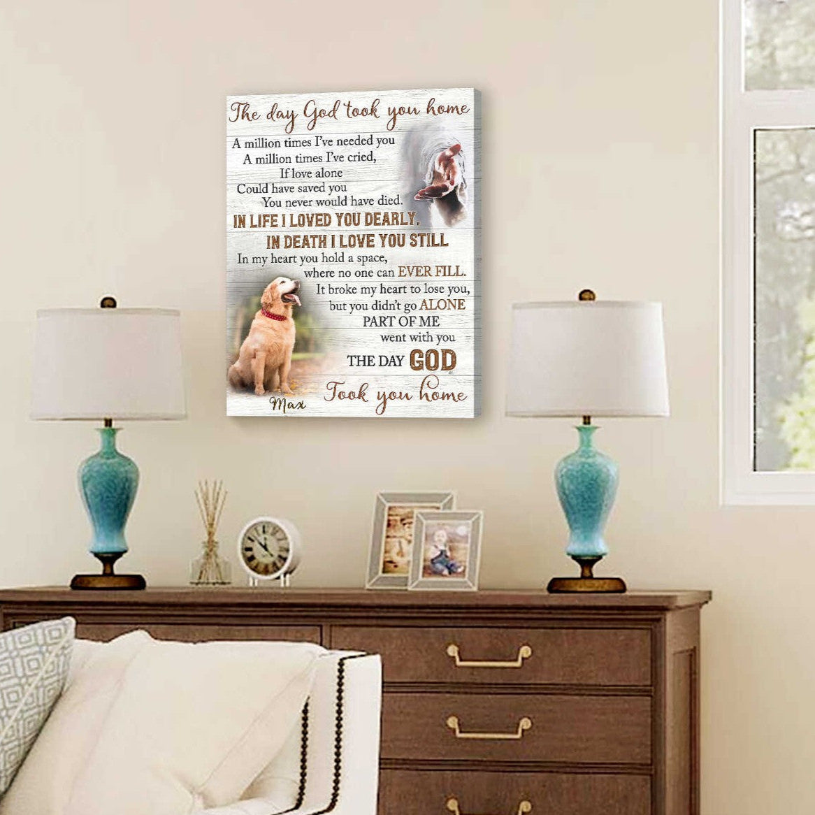 The Day God Took You Home | Custom Dog Memorial Canvas Print