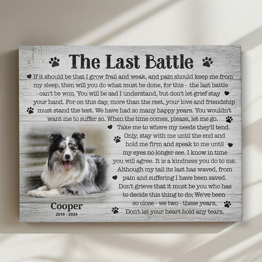 The Last Battle Dog Poem | Custom Dog Memorial Canvas | Dog Memorial Gifts