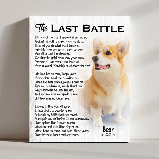 The Last Battle Dog Poem | Custom Dog Memorial Canvas | Dog Memorial Gifts