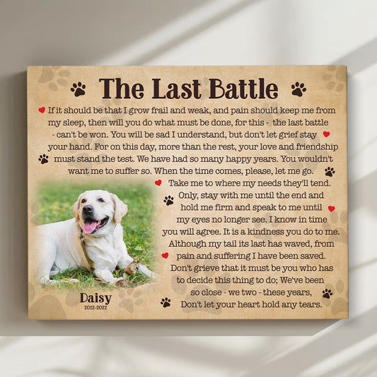 The Last Battle Dog Poem | Custom Dog Memorial Canvas | Dog Memorial Gifts