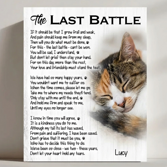 The Last Battle Poem Cat Memorial Canvas